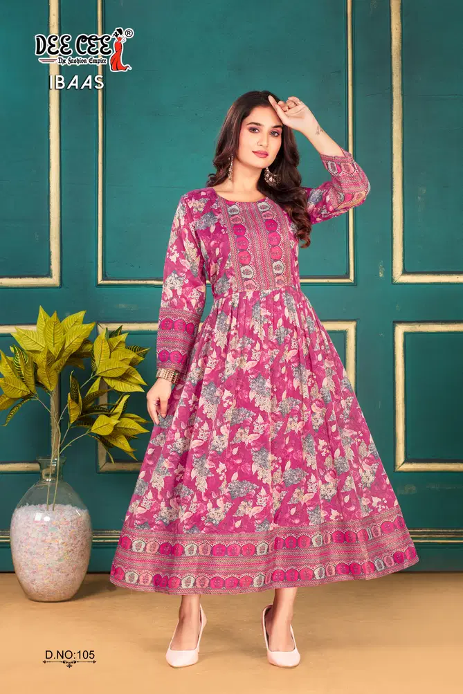 Ibaas By Deecee Zari Silk Digital Printed Long Kurtis Wholesale Market